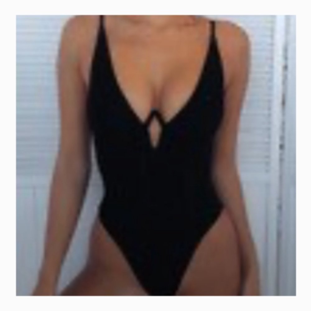 BLACK ONE PIECE WITH UNDERWIRE BRA CUPS SIZE XXL - Picture 1 of 3